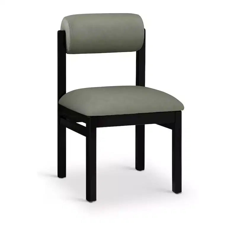 Meridian Furniture, Chaise de salle à manger tapissée en cuir végétalien Roundhill, Lot de 2