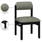 Meridian Furniture, Chaise de salle à manger tapissée en cuir végétalien Roundhill, Lot de 2