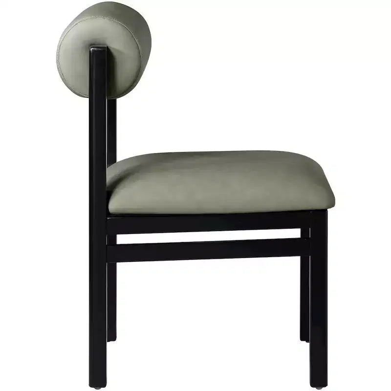 Meridian Furniture, Chaise de salle à manger tapissée en cuir végétalien Roundhill, Lot de 2
