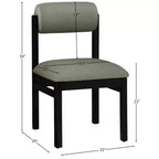 Meridian Furniture, Chaise de salle à manger tapissée en cuir végétalien Roundhill, Lot de 2
