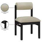 Meridian Furniture, Chaise de salle à manger tapissée en cuir végétalien Roundhill, Lot de 2