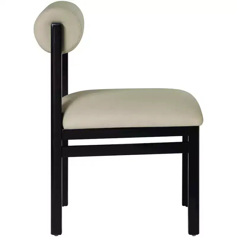 Meridian Furniture, Chaise de salle à manger tapissée en cuir végétalien Roundhill, Lot de 2