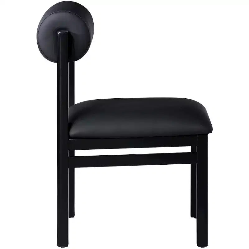 Meridian Furniture, Chaise de salle à manger tapissée en cuir végétalien Roundhill, Lot de 2