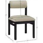 Meridian Furniture, Chaise de salle à manger tapissée en cuir végétalien Roundhill, Lot de 2