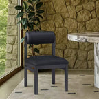 Meridian Furniture, Chaise de salle à manger tapissée en cuir végétalien Roundhill, Lot de 2