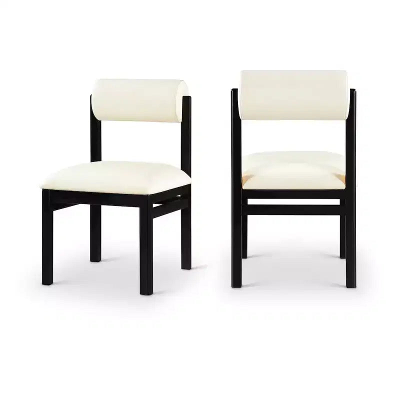 Meridian Furniture, Chaise de salle à manger tapissée en cuir végétalien Roundhill, Lot de 2