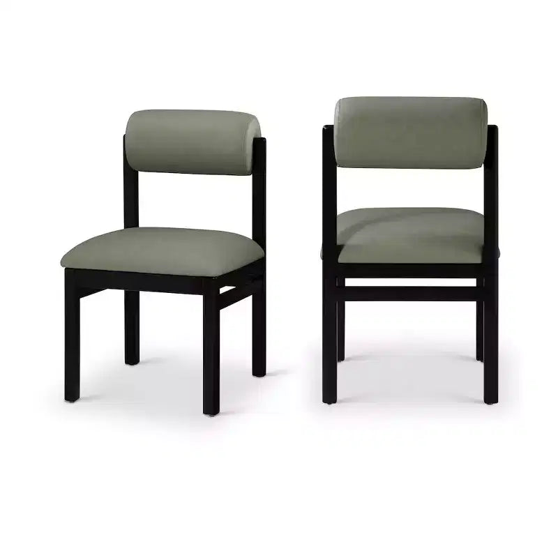Meridian Furniture, Chaise de salle à manger tapissée en cuir végétalien Roundhill, Lot de 2
