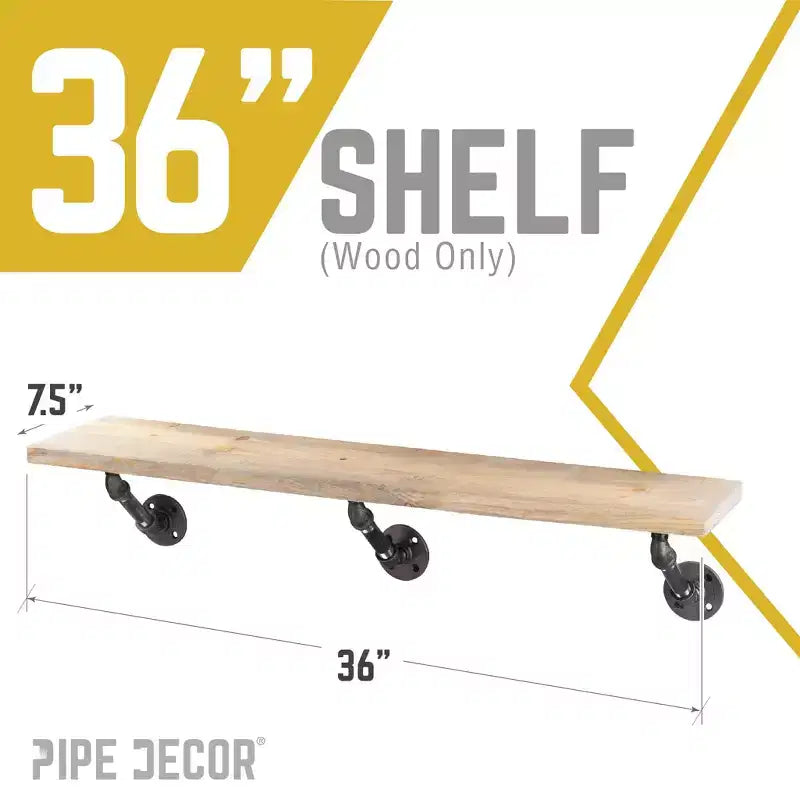 Étagère en bois 91 cm Driftwood Tan (Bois seulement) par Pipe Decor RESTORE