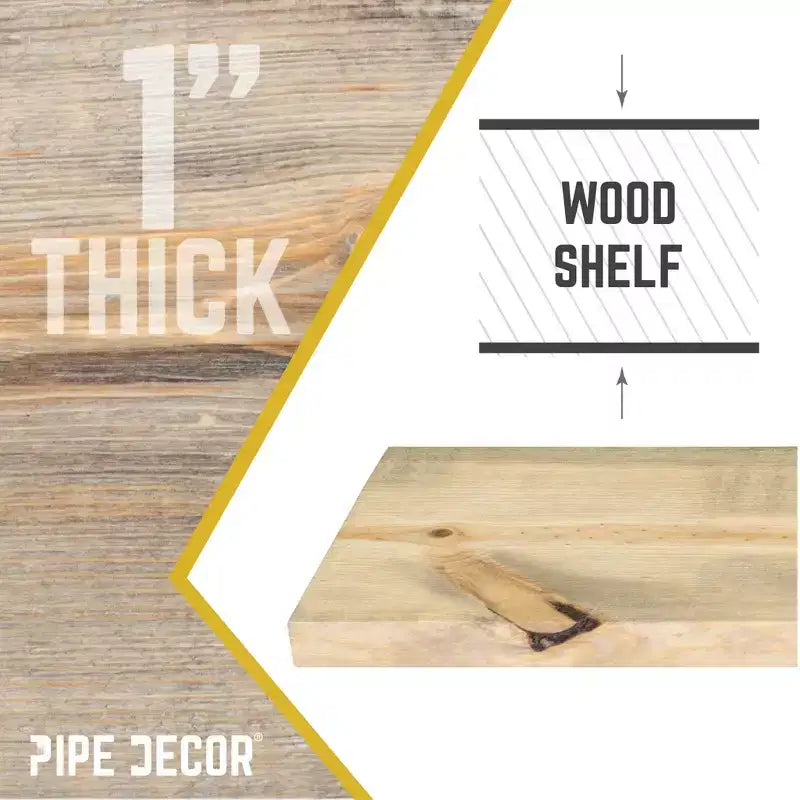 Étagère en bois 91 cm Driftwood Tan (Bois seulement) par Pipe Decor RESTORE