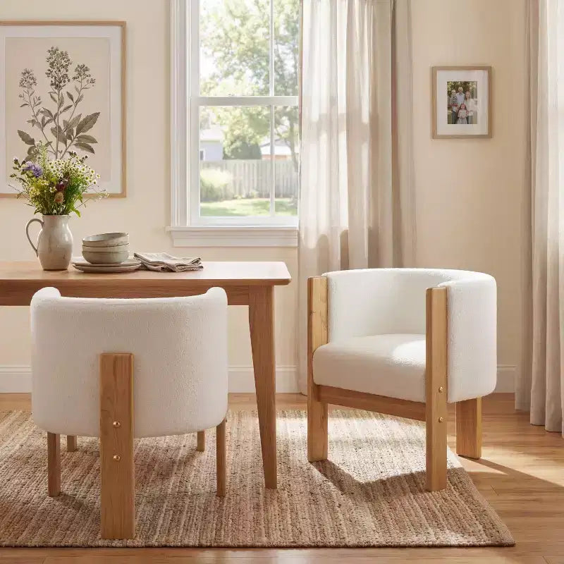 Christopher Knight Home Chaises de salle à manger modernes Zoe en bouclette avec dossier baquet (lot de 2)