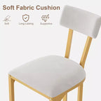 Lot de 2 tabourets de bar CuisinSmart, tabourets de bar hauts modernes avec dossier, tabourets de bar hauteur comptoir, tabourets de comptoir en métal rembourrés