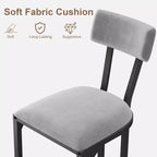 Lot de 2 tabourets de bar CuisinSmart, tabourets de bar hauts modernes avec dossier, tabourets de bar hauteur comptoir, tabourets de comptoir en métal rembourrés