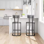 Lot de 2 tabourets de bar CuisinSmart, tabourets de bar hauts modernes avec dossier, tabourets de bar hauteur comptoir, tabourets de comptoir en métal rembourrés
