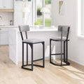 CuisinSmart Bar Stools Set of 2, Modern Tall Barstools with Back, Counter Height Bar Stools, Metal Counter Stools with Upholstered