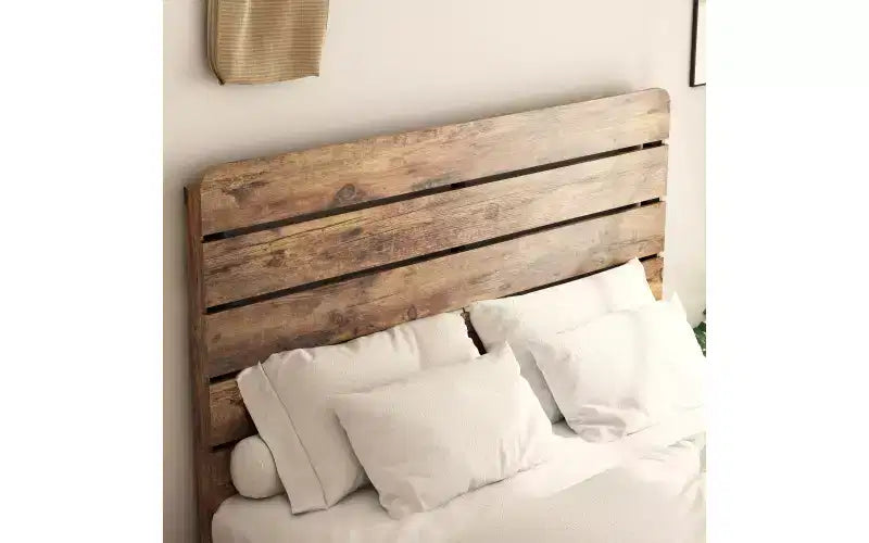 Cadre de lit double Zevemomo, cadre de lit double robuste, cadre de lit plateforme avec tête et pied de lit en bois, silencieux, aucun sommier tapissier requis, marron
