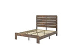 Cadre de lit double Zevemomo, cadre de lit double robuste, cadre de lit plateforme avec tête et pied de lit en bois, silencieux, aucun sommier tapissier requis, marron