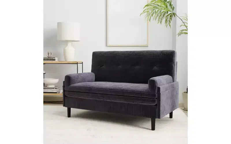 Zevemomo Canapé convertible futon, canapé-lit escamotable, convertible avec dossier réglable, revêtement en tissu velours 2 places pour salon, chambre à coucher - Gris