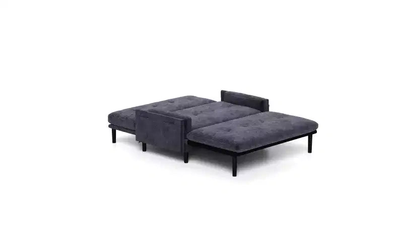 Zevemomo Canapé convertible futon, canapé-lit escamotable, convertible avec dossier réglable, revêtement en tissu velours 2 places pour salon, chambre à coucher - Gris