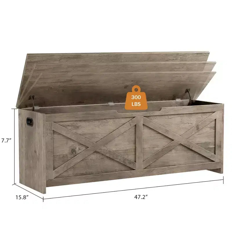 Coffre à jouets, Banc de rangement pour jouets en bois avec charnières, Montage facile, Grand coffre de rangement pour jouets, Boîte à jouets pour entrée, salon, chambre à coucher
