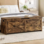 Coffre à jouets, Banc de rangement pour jouets en bois avec charnières, Montage facile, Grand coffre de rangement pour jouets, Boîte à jouets pour entrée, salon, chambre à coucher