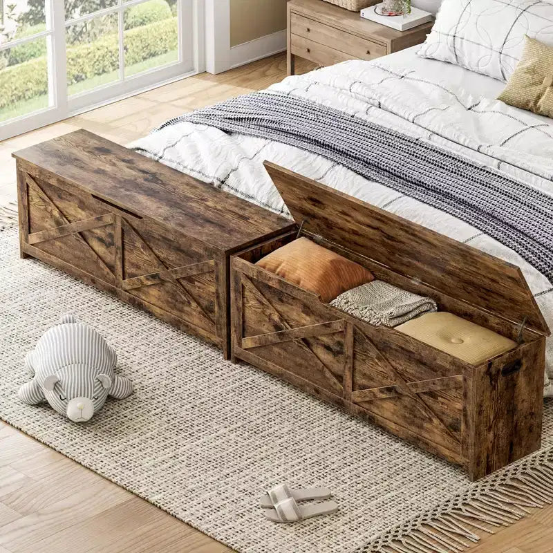 Coffre à jouets, Banc de rangement pour jouets en bois avec charnières, Montage facile, Grand coffre de rangement pour jouets, Boîte à jouets pour entrée, salon, chambre à coucher