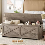 Coffre à jouets, Banc de rangement pour jouets en bois avec charnières, Montage facile, Grand coffre de rangement pour jouets, Boîte à jouets pour entrée, salon, chambre à coucher