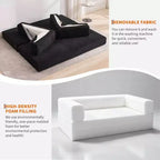 Canapé convertible, Lit escamotable avec 2 oreillers, Canapé convertible sans cadre en velours côtelé moelleux, Aucun assemblage requis pour le salon, la chambre à coucher
