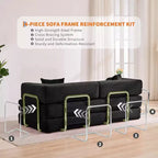 Canapé convertible, Lit escamotable avec 2 oreillers, Canapé convertible sans cadre en velours côtelé moelleux, Aucun assemblage requis pour le salon, la chambre à coucher