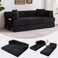 Convertible Couch, Folding Sofa Bed with 2 Pillows, Plush Corduroy Boneless Convertible Sofa, No Assembly Required for Living Room, Bedroom
