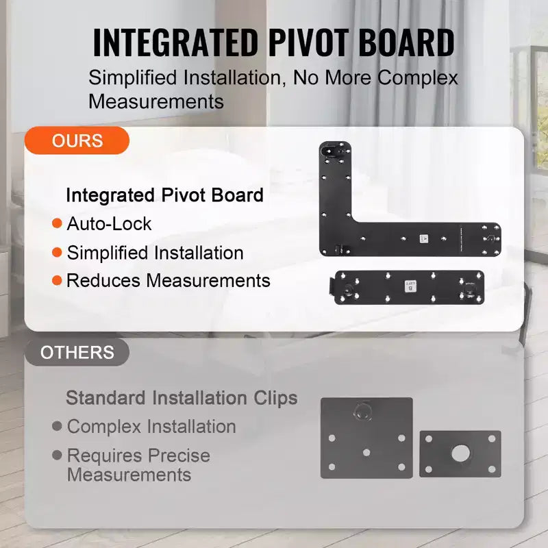 VEVOR Kit Lit Escamotable, Taille Simple, Kit Quincaillerie Mécanique Deluxe pour Lit Mural Vertical DIY, Support de Cadre de Lit Robuste à Levier Pneumatique, Lit Pliant, Noir
