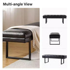 Banc Fritz moderne rembourré capitonné avec pieds en métal|ART OF LIVING DESIGNS