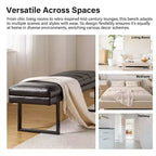 Banc Fritz moderne rembourré capitonné avec pieds en métal|ART OF LIVING DESIGNS