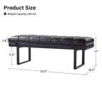 Banc Fritz moderne rembourré capitonné avec pieds en métal|ART OF LIVING DESIGNS