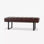 Banc Fritz moderne rembourré capitonné avec pieds en métal|ART OF LIVING DESIGNS