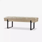Banc Fritz moderne rembourré capitonné avec pieds en métal|ART OF LIVING DESIGNS
