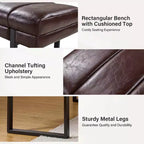 Banc Fritz moderne rembourré capitonné avec pieds en métal|ART OF LIVING DESIGNS
