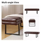 Banc Fritz moderne rembourré capitonné avec pieds en métal|ART OF LIVING DESIGNS
