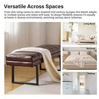 Banc Fritz moderne rembourré capitonné avec pieds en métal|ART OF LIVING DESIGNS