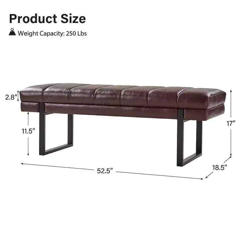 Banc Fritz moderne rembourré capitonné avec pieds en métal|ART OF LIVING DESIGNS