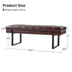 Banc Fritz moderne rembourré capitonné avec pieds en métal|ART OF LIVING DESIGNS