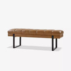 Banc Fritz moderne rembourré capitonné avec pieds en métal|ART OF LIVING DESIGNS