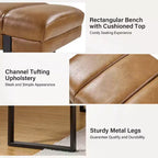 Banc Fritz moderne rembourré capitonné avec pieds en métal|ART OF LIVING DESIGNS