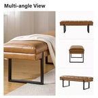 Banc Fritz moderne rembourré capitonné avec pieds en métal|ART OF LIVING DESIGNS