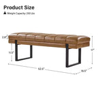 Banc Fritz moderne rembourré capitonné avec pieds en métal|ART OF LIVING DESIGNS
