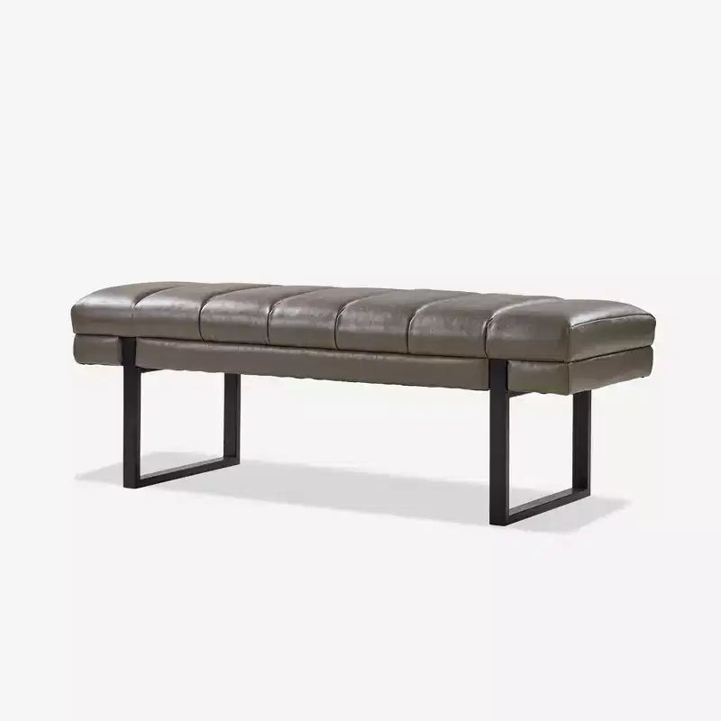 Banc Fritz moderne rembourré capitonné avec pieds en métal|ART OF LIVING DESIGNS