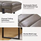 Banc Fritz moderne rembourré capitonné avec pieds en métal|ART OF LIVING DESIGNS