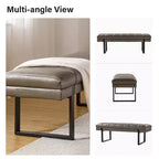 Banc Fritz moderne rembourré capitonné avec pieds en métal|ART OF LIVING DESIGNS