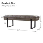 Banc Fritz moderne rembourré capitonné avec pieds en métal|ART OF LIVING DESIGNS