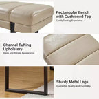 Banc Fritz moderne rembourré capitonné avec pieds en métal|ART OF LIVING DESIGNS