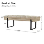 Banc Fritz moderne rembourré capitonné avec pieds en métal|ART OF LIVING DESIGNS